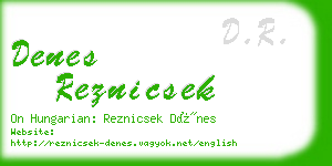 denes reznicsek business card